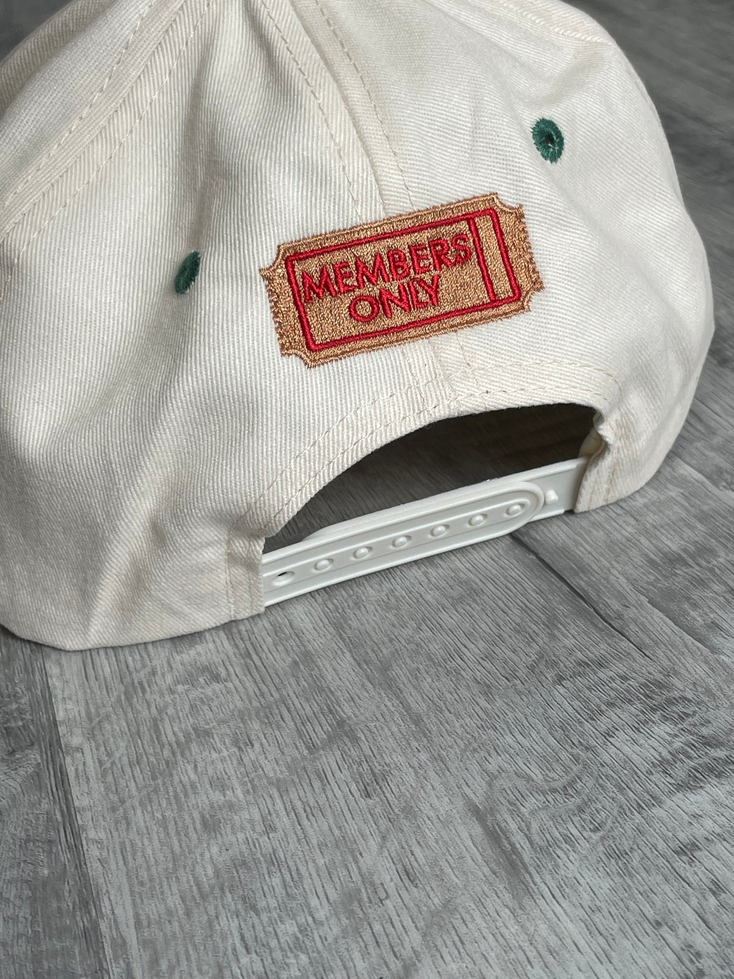 The Clothing Club Members Only Hat "Cream & Green"